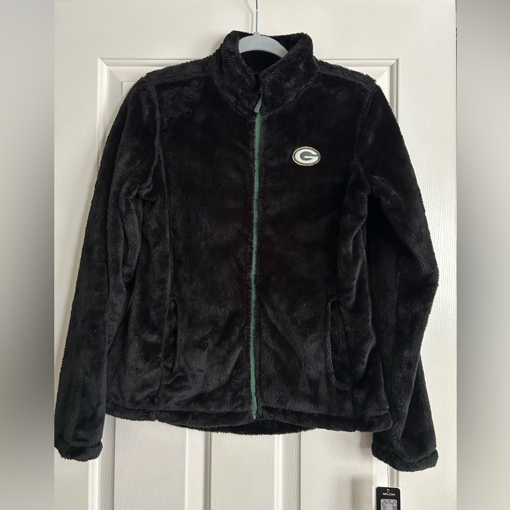 NWT Women’s Green Bay Packers Black Fleece Jacket-Medium